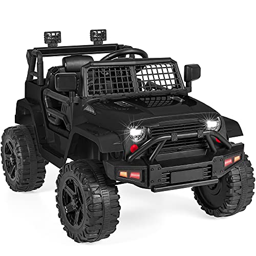 Power Wheels 12V Kids Electric Vehicle Toy Ride On Car with Parent Remote Control for Toddlers, Seat Harness, 61 lbs Weight Capacity, Locking Doors, Spring Suspension, Bluetooth - Black